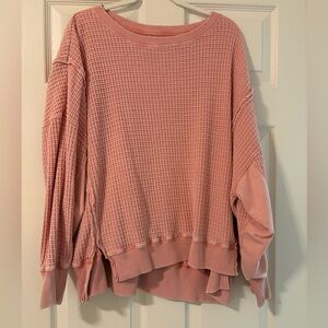 American Eagle Outfitters pink Waffle Knit Sweater